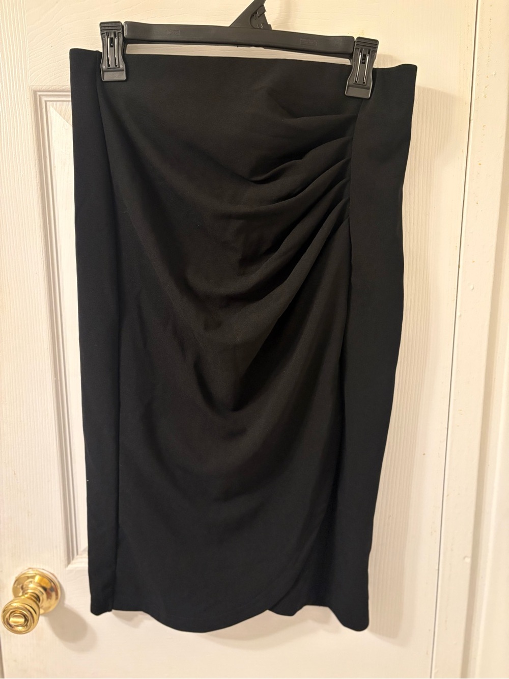 SHEIN Black Ruched Side Pencil Skirt